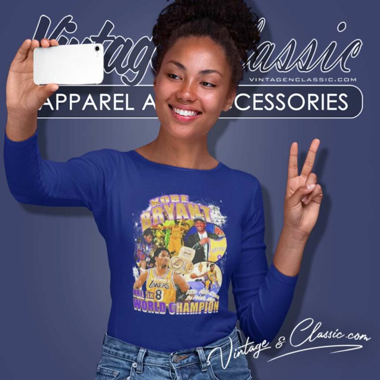 Kobe Bryant Lakers Nba 5x World Champion 2x Final Mvp Long Sleeve Tee Kobe Bryant Lakers Nba 5x World Champion 2x Final Mvp Long Sleeve Tee