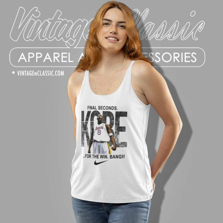 Kobe Bryant Lakers Nike Logo Final Seconds For The Win Bang Tank Top Racerback Kobe Bryant Lakers Nike Logo Final Seconds For The Win Bang Tank Top Racerback