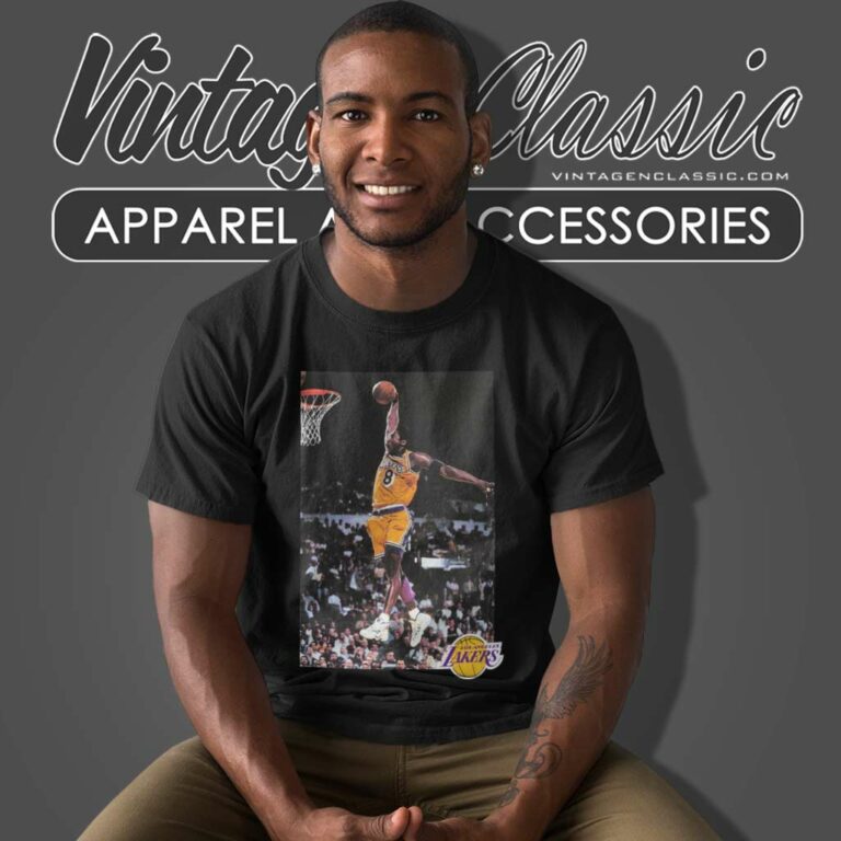 Kobe Bryant Lakers Rookie With A Monster Dunk T Shirt 1 Kobe Bryant Lakers Rookie With A Monster Dunk T Shirt 1