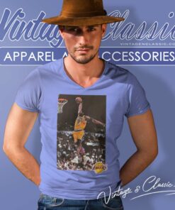 Kobe Bryant Lakers Rookie With A Monster Dunk V Neck TShirt 1