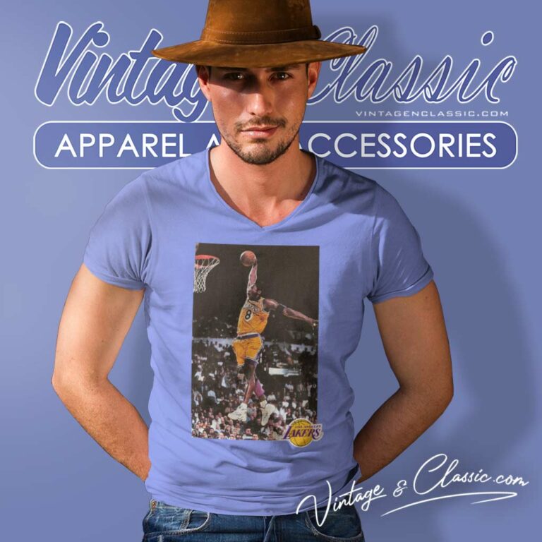 Kobe Bryant Lakers Rookie With A Monster Dunk V Neck TShirt 1 Kobe Bryant Lakers Rookie With A Monster Dunk V Neck TShirt 1