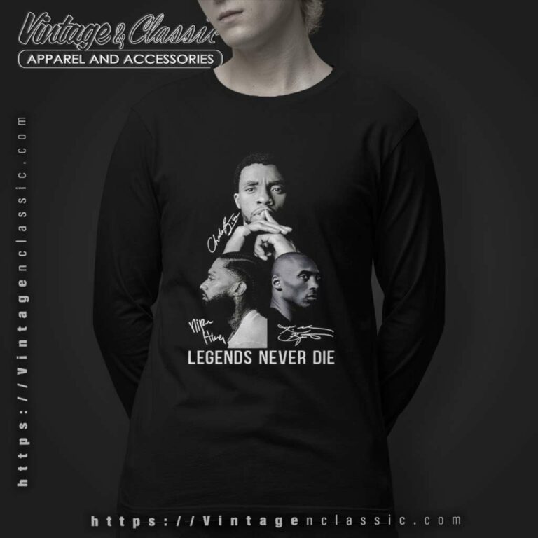 Kobe Bryant Legends Never Die And Black Panther Nipsey Hussle Long Sleeve Tee Kobe Bryant Legends Never Die And Black Panther Nipsey Hussle Long Sleeve Tee