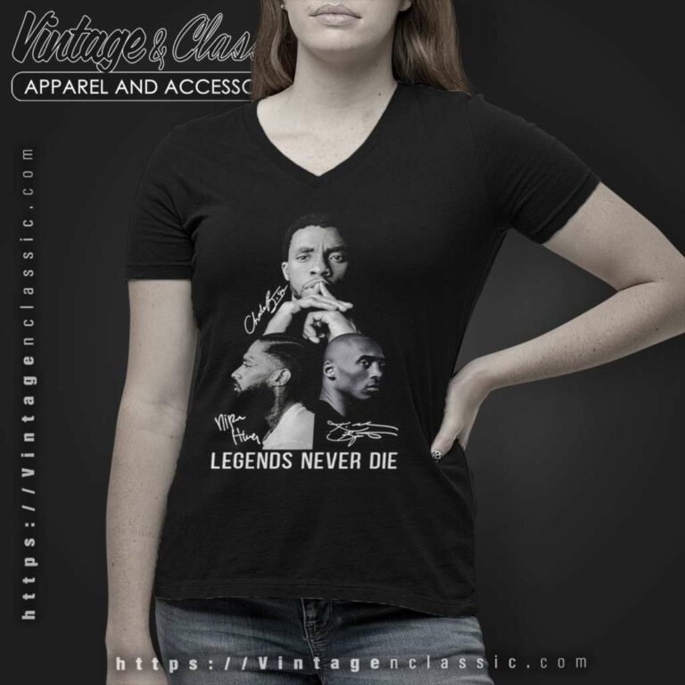 Kobe Bryant Legends Never Die And Black Panther Nipsey Hussle V Neck TShirt Kobe Bryant Legends Never Die And Black Panther Nipsey Hussle V Neck TShirt