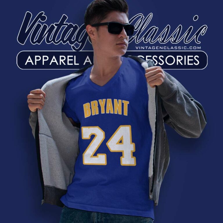 Kobe Bryant Los Angeles Lakers Net Number V Neck TShirt 1 Kobe Bryant Los Angeles Lakers Net Number V Neck TShirt 1