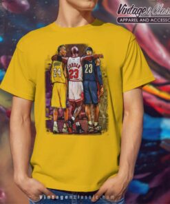 Kobe Bryant Michael Jordan Lebron James Graphic Shirt 4 Kobe Bryant Michael Jordan Lebron James Graphic Yellow T Shirt