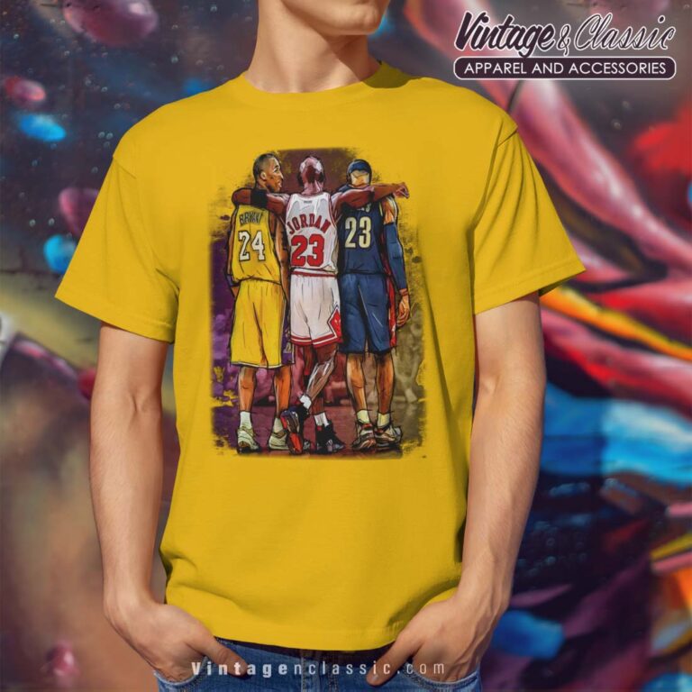 Kobe Bryant Michael Jordan Lebron James Graphic Yellow T Shirt Kobe Bryant Michael Jordan Lebron James Graphic Yellow T Shirt