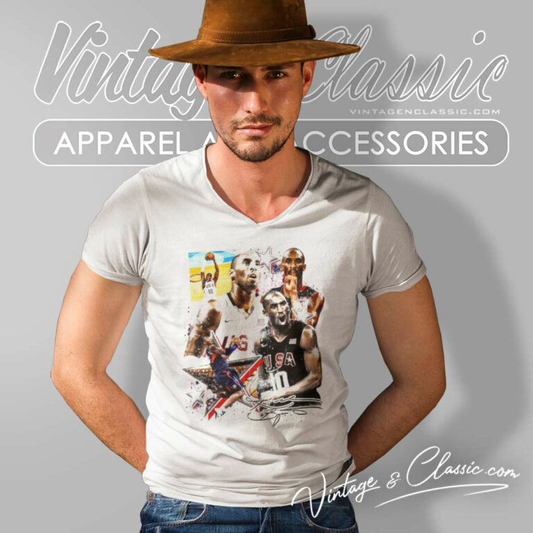 Kobe Bryant Shirt Usa Basketball Team Signature V Neck TShirt Kobe Bryant Shirt Usa Basketball Team Signature V Neck TShirt