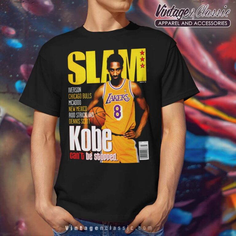 Kobe Bryant Slam Magazine 1998 Cover Black T Shirt Kobe Bryant Slam Magazine 1998 Cover Black T Shirt