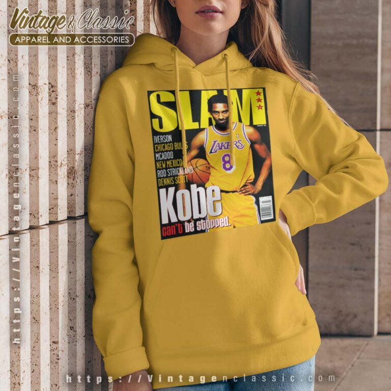 Kobe Bryant Slam Magazine 1998 Cover Yellow Hoodie Kobe Bryant Slam Magazine 1998 Cover Yellow Hoodie