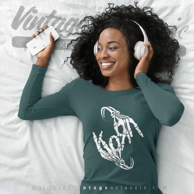 Korn Band Shirt Skeleton Sign Bone Logo Skeleton Long Sleeve Tee Korn Band Shirt Skeleton Sign Bone Logo Skeleton Long Sleeve Tee
