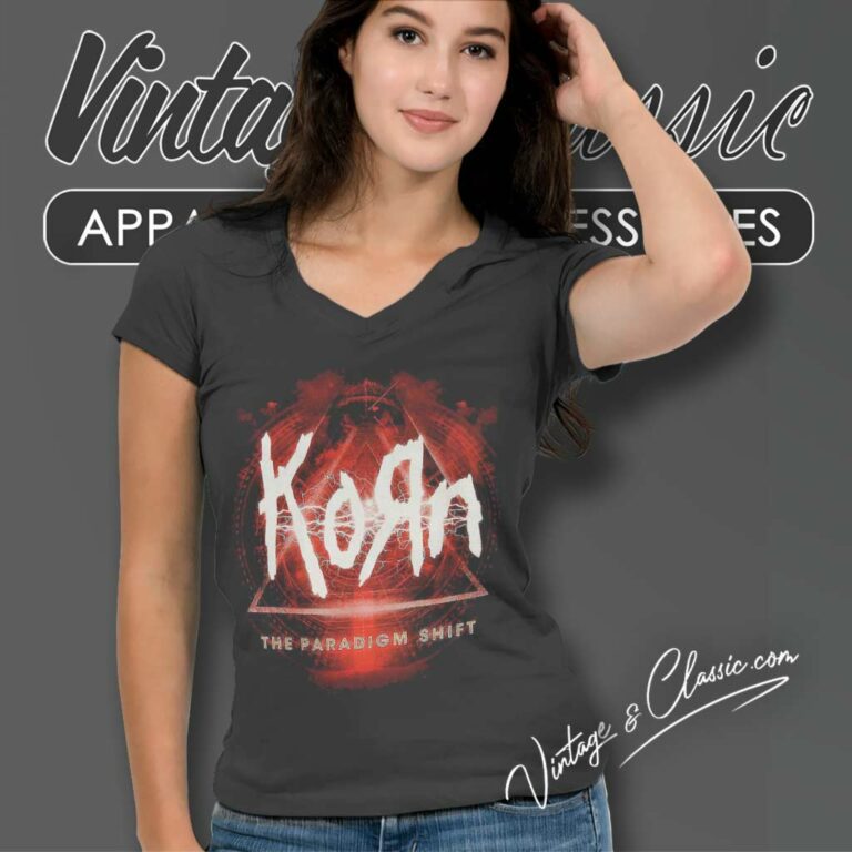 Korn Encounter 2014 Tour V Neck TShirt Korn Encounter 2014 Tour V Neck TShirt