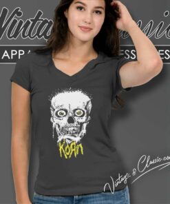 Korn Giant Skull V Neck TShirt