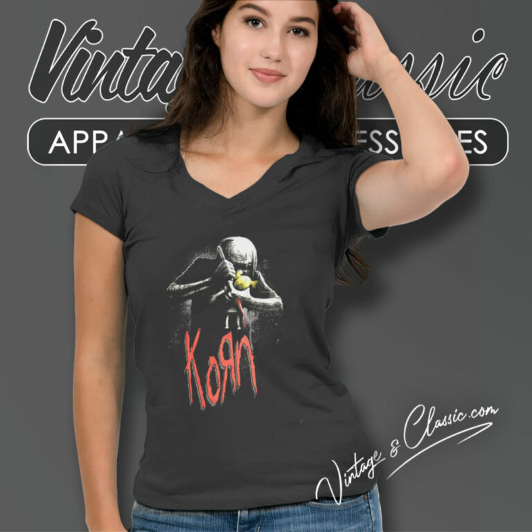 Korn Rock Band Voodoo Doll V Neck TShirt Korn Rock Band Voodoo Doll V Neck TShirt