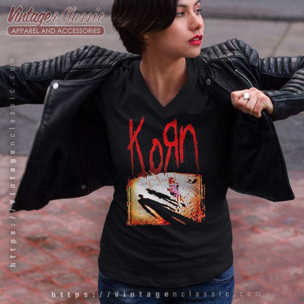 Korn T-Shirt Uomo – Album Self Titled, Band Logo, Ufficiale, Cotone Morbido, Manica Corta, Girocollo, Taglia L, Colore Nero