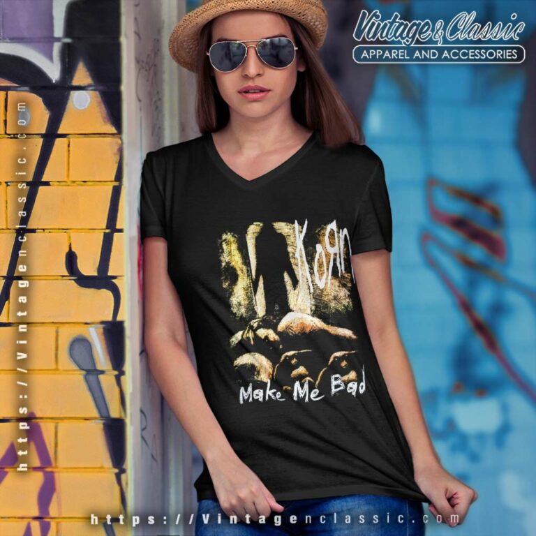 Korn Shirt 90s Korn Make Me Bad V Neck TShirt Korn Shirt 90s Korn Make Me Bad V Neck TShirt