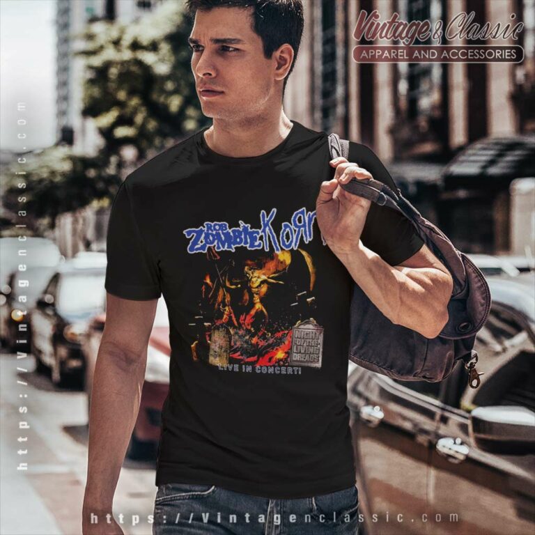 Korn Shirt Rare Rob Zombie Korn Live In Concert T Shirt Korn Shirt Rare Rob Zombie Korn Live In Concert T Shirt