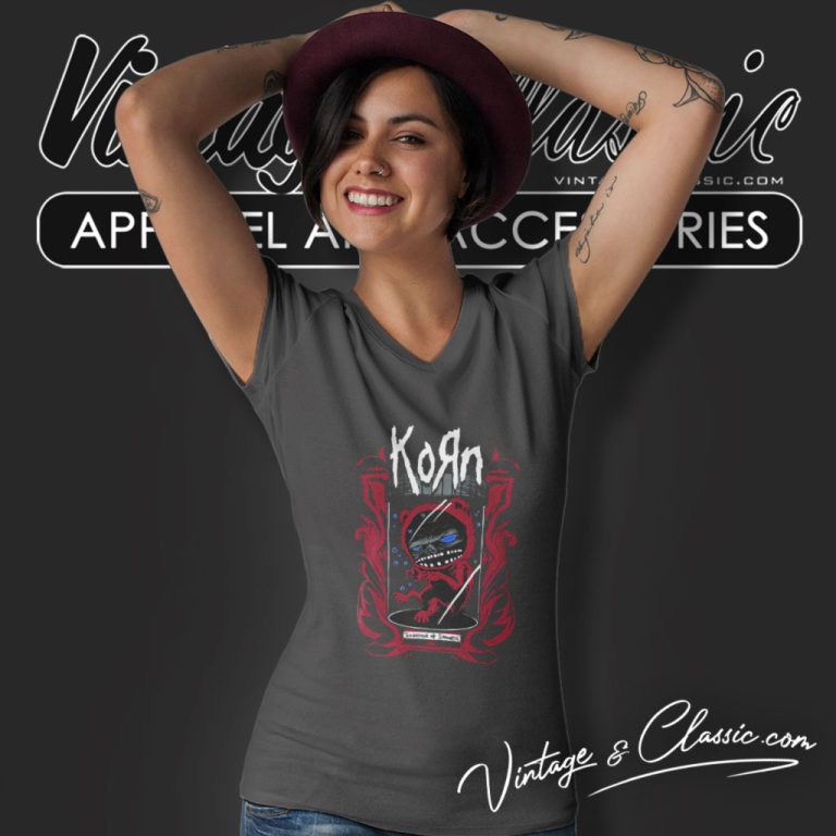 Korn Shirt Transparent Korn V Neck TShirt Korn Shirt Transparent Korn V Neck TShirt