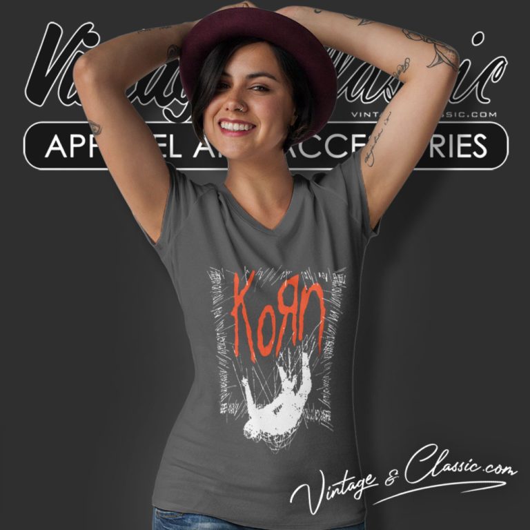 Korn The Nothing Album V Neck TShirt Korn The Nothing Album V Neck TShirt