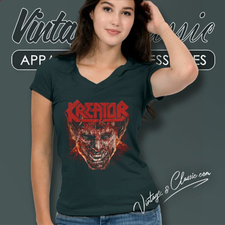 Kreator Bloodstock Demon V Neck TShirt Kreator Bloodstock Demon V Neck TShirt