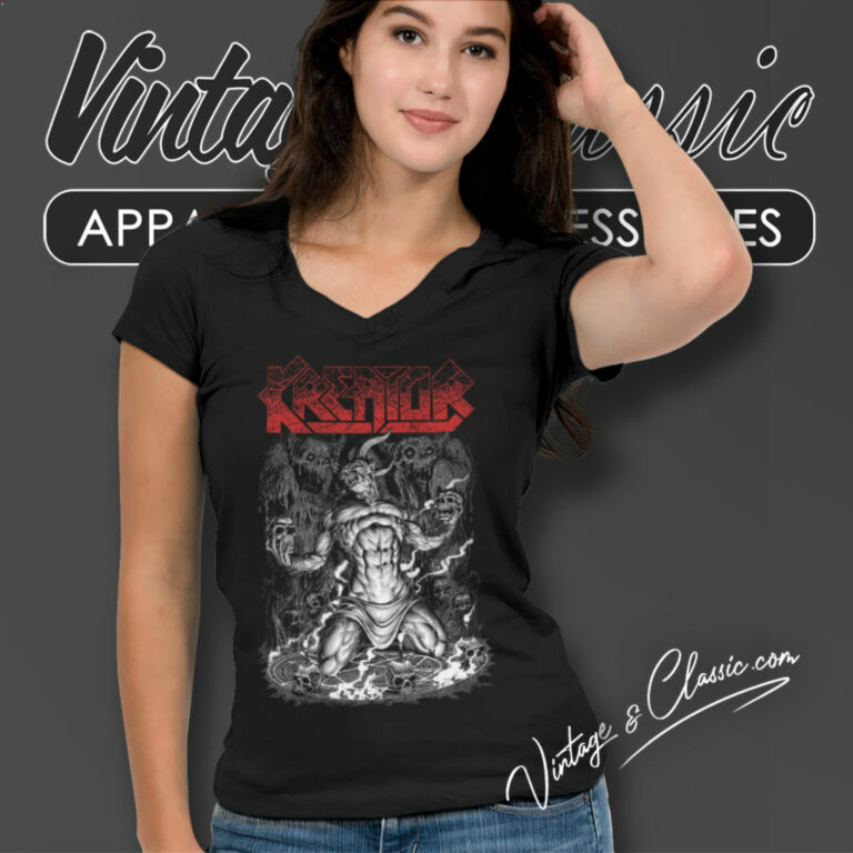 Kreator Satan Witchcraft V Neck TShirt Kreator Satan Witchcraft V Neck TShirt