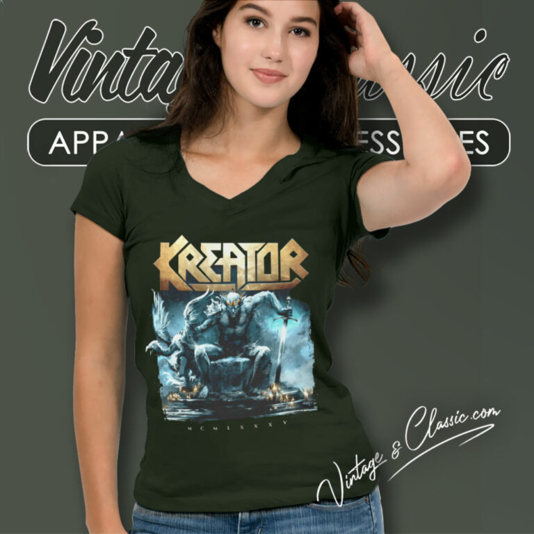Kreator Shirt King Of The Hordes V Neck TShirt Kreator Shirt King Of The Hordes V Neck TShirt