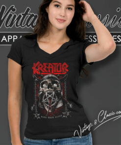 Kreator Warrior Skull V Neck TShirt