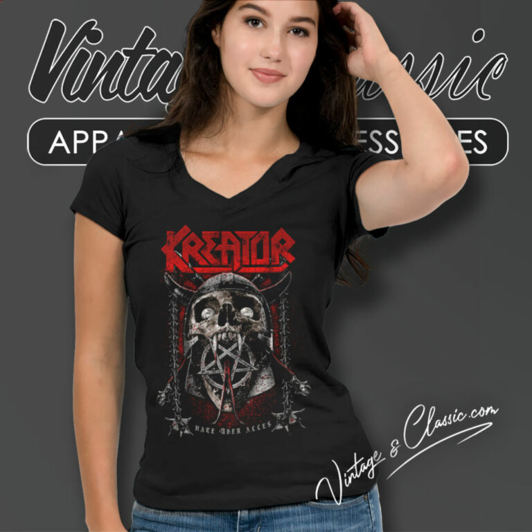 Kreator Warrior Skull V Neck TShirt Kreator Warrior Skull V Neck TShirt