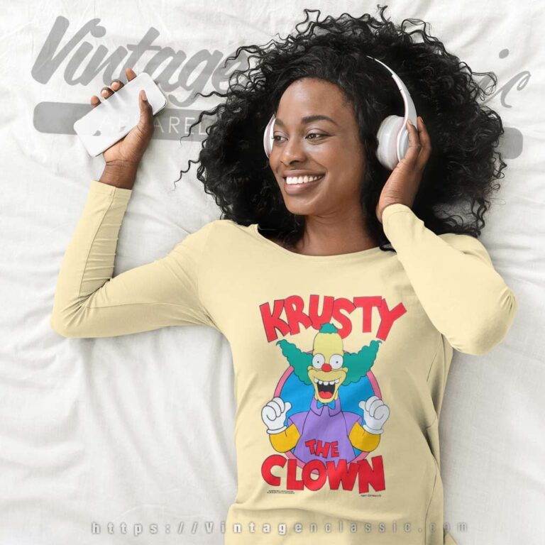 Krusty The Clown The Simpsons Long Sleeve Tee Krusty The Clown The Simpsons Long Sleeve Tee