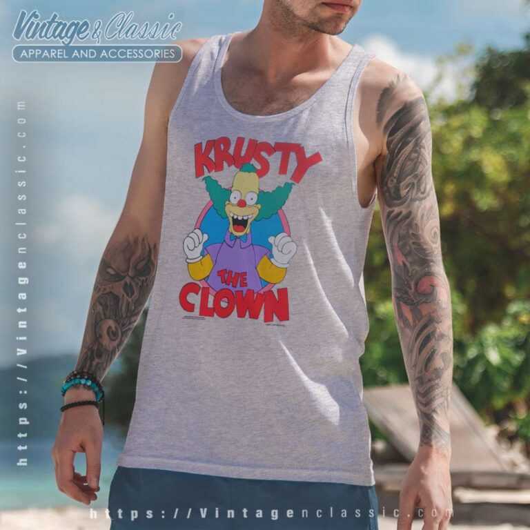 Krusty The Clown The Simpsons Tank Top Racerback Krusty The Clown The Simpsons Tank Top Racerback
