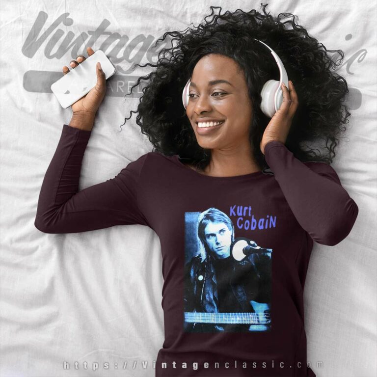 Kurt Cobain At Hilversum Studios Long Sleeve Tee Kurt Cobain At Hilversum Studios Long Sleeve Tee