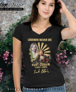 Kurt Cobain Legends Never Die V Neck TShirt