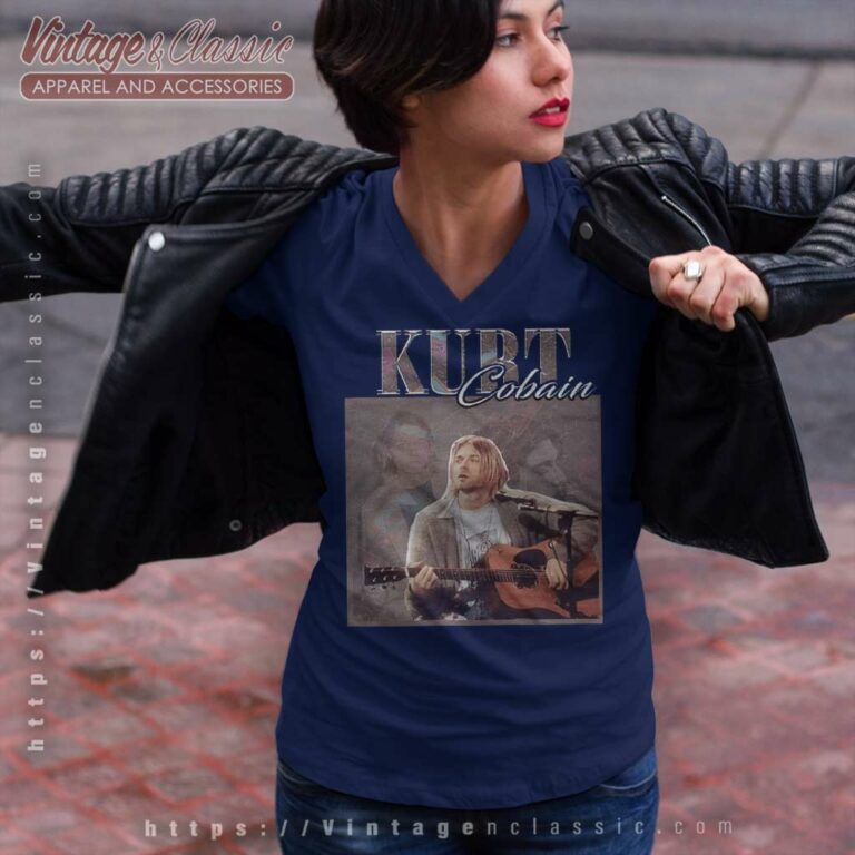 Kurt Cobain Live In Concert V Neck TShirt Kurt Cobain Live In Concert V Neck TShirt