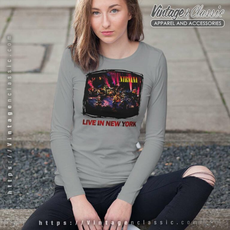 Kurt Cobain Live In New York Long Sleeve Tee Kurt Cobain Live In New York Long Sleeve Tee