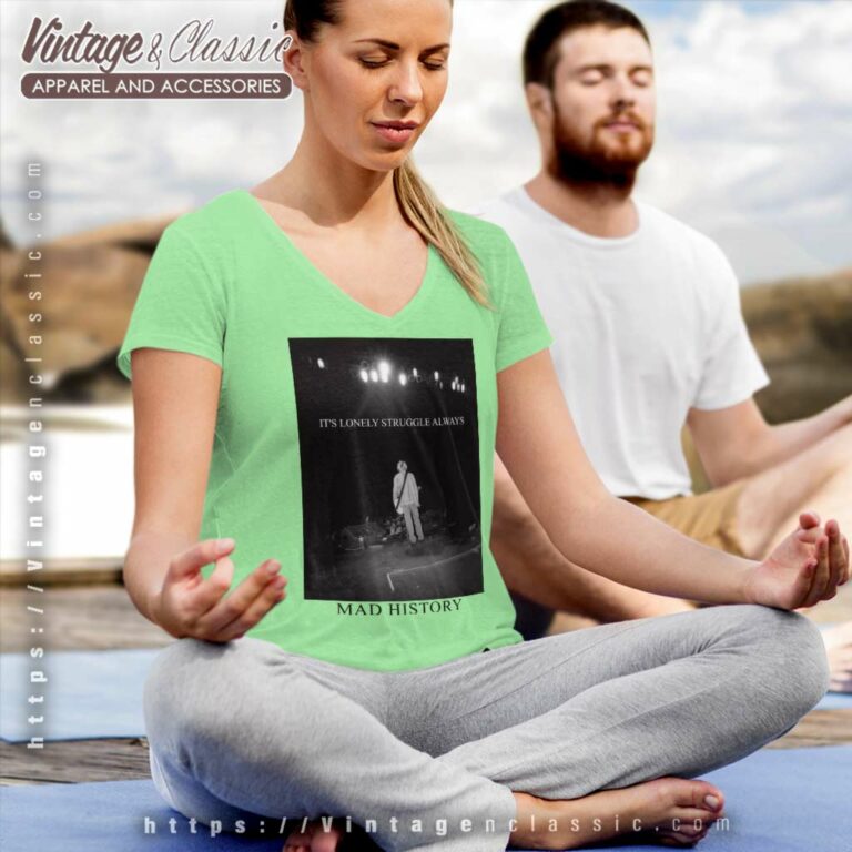 Kurt Cobain Mad History V Neck TShirt Kurt Cobain Mad History V Neck TShirt