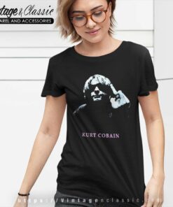Kurt Cobain Middle Finger Women TShirt