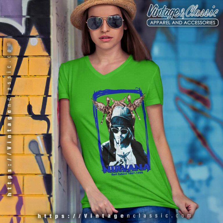 Kurt Cobain Mint Suicide Solution V Neck TShirt Kurt Cobain Mint Suicide Solution V Neck TShirt