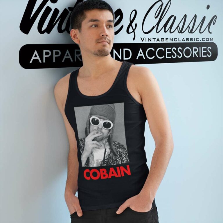 Kurt Cobain Smoking Tank Top Racerback Kurt Cobain Smoking Tank Top Racerback