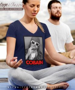 Kurt Cobain Smoking V Neck TShirt