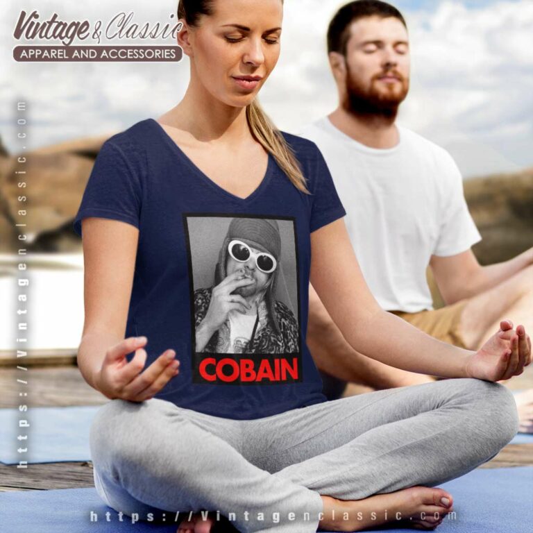 Kurt Cobain Smoking V Neck TShirt Kurt Cobain Smoking V Neck TShirt