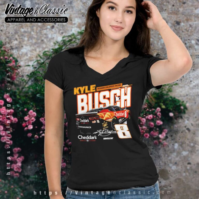 Kyle Busch Richard Childress 8 Cheddars V Neck TShirt Kyle Busch Richard Childress 8 Cheddars V Neck TShirt