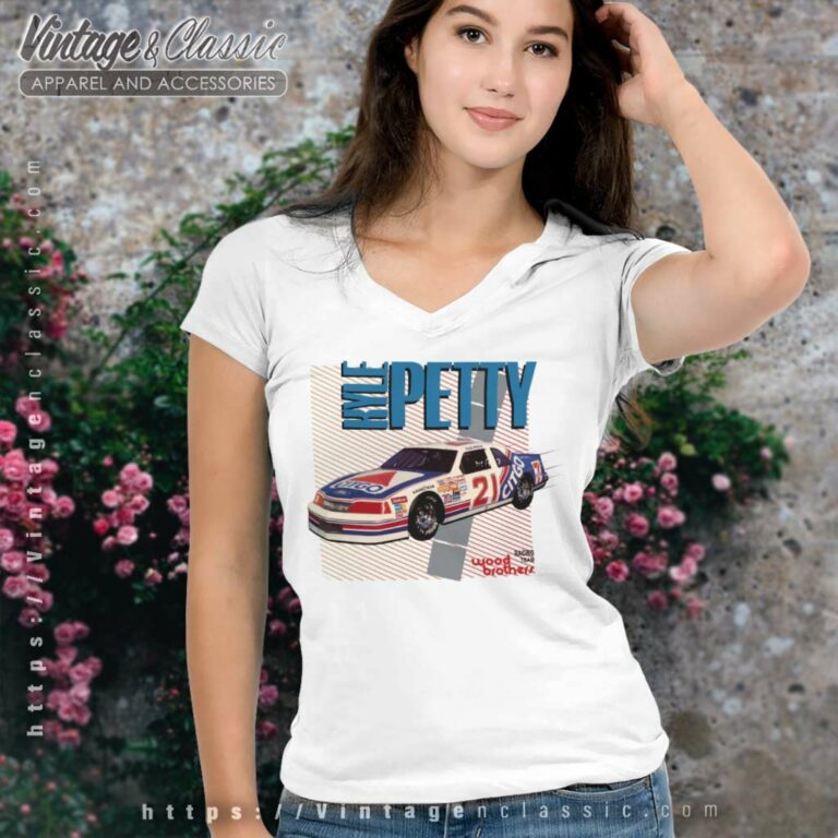 Kyle Petty Wood Brothers Racing Citgo Ford Nascar V Neck TShirt Kyle Petty Wood Brothers Racing Citgo Ford Nascar V Neck TShirt