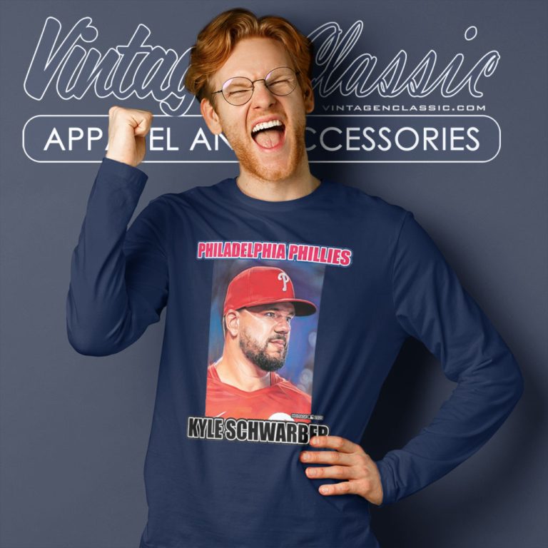Kyle Schwarber Philadelphia Phillies Legend Portrait Long Sleeve Tee Kyle Schwarber Philadelphia Phillies Legend Portrait Long Sleeve Tee