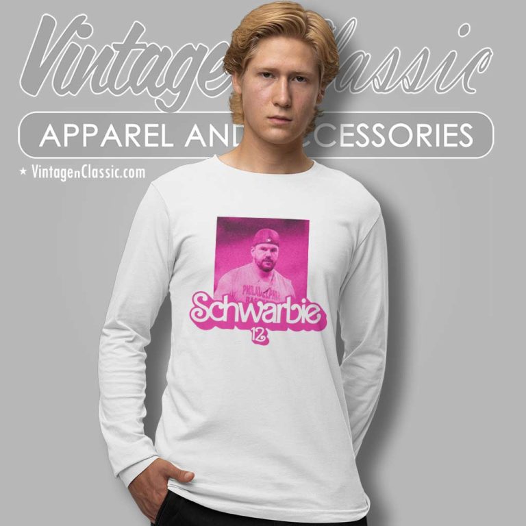 Kyle Schwarber Shirt Schwarbie 12 Pink Logo Long Sleeve Tee Kyle Schwarber Shirt Schwarbie 12 Pink Logo Long Sleeve Tee