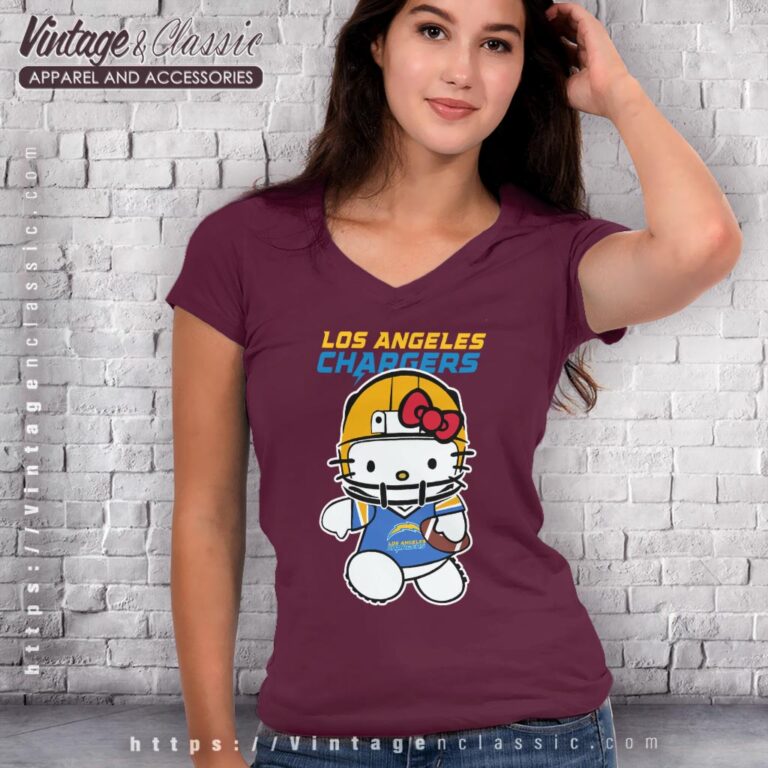 La Chargers Hello Kitty Shirt V Neck TShirt La Chargers Hello Kitty Shirt V Neck TShirt