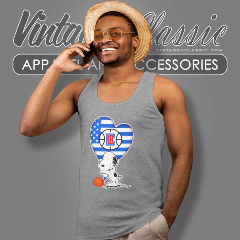 La Clippers Nba Basketball The Peanuts Movie Adorable Snoopy Tank Top Racerback La Clippers Nba Basketball The Peanuts Movie Adorable Snoopy Tank Top Racerback