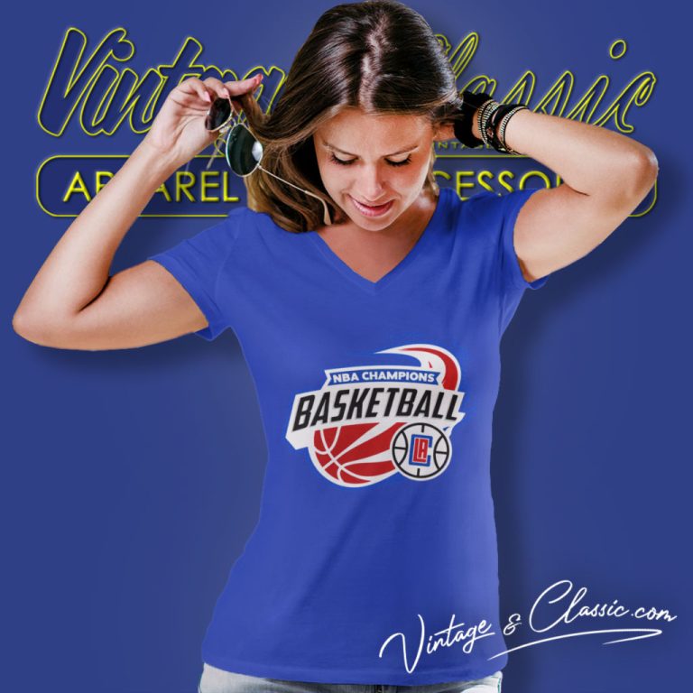 La Clippers Nba Champions Basketball Logo 2023 V Neck TShirt La Clippers Nba Champions Basketball Logo 2023 V Neck TShirt