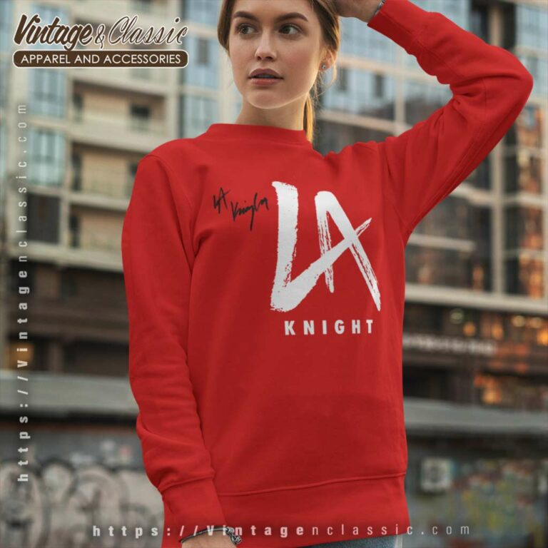 La Knight Shirt Autographed Red La Knight Logo Sweatshirt La Knight Shirt Autographed Red La Knight Logo Sweatshirt