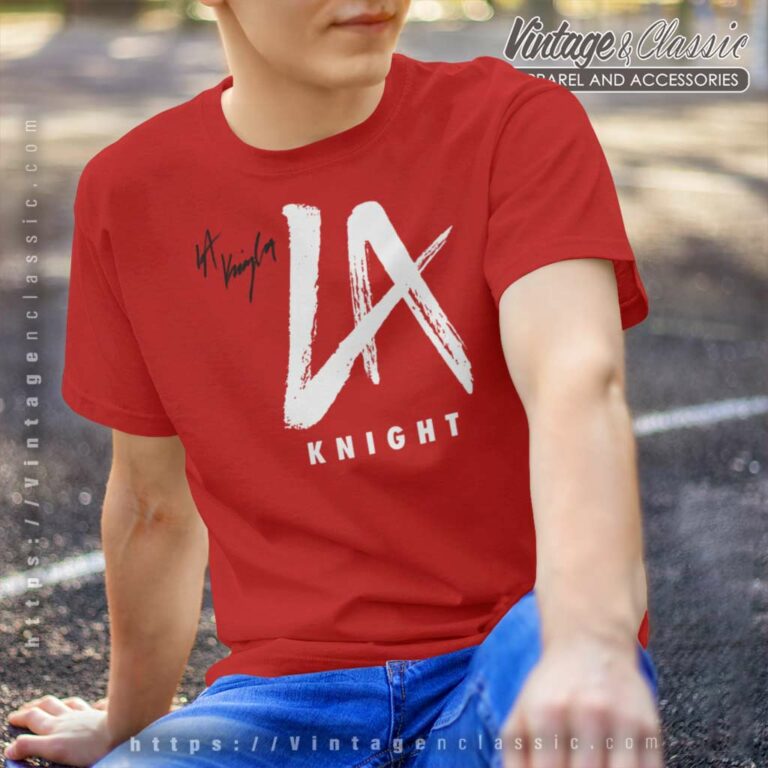 La Knight Shirt Autographed Red La Knight Logo T Shirt La Knight Shirt Autographed Red La Knight Logo T Shirt