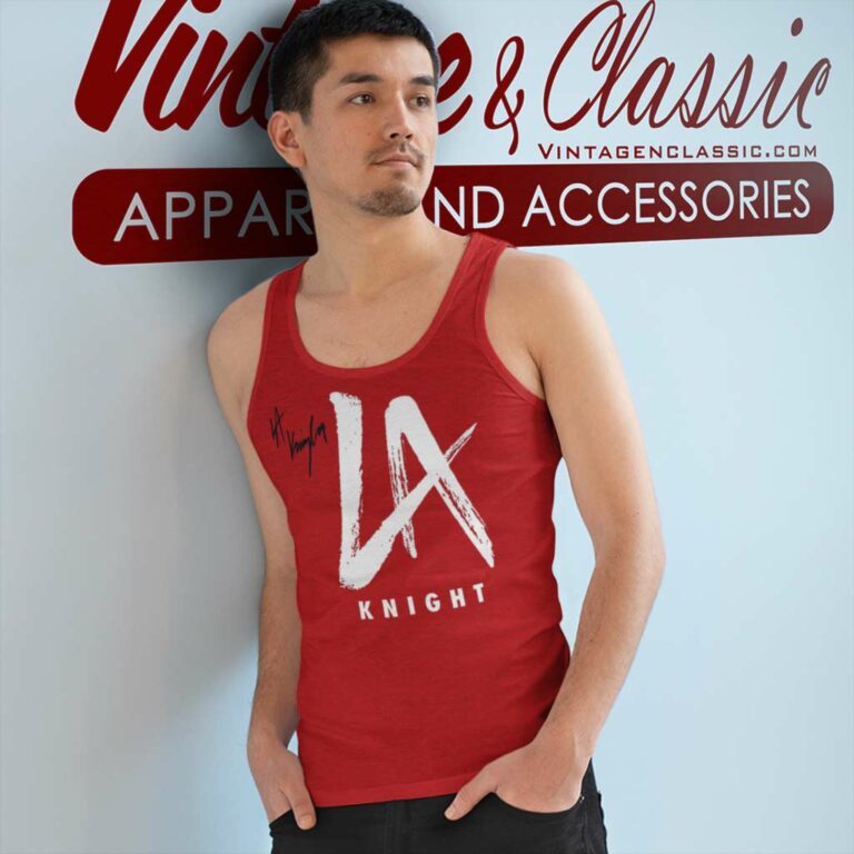 La Knight Shirt Autographed Red La Knight Logo Tank Top Racerback La Knight Shirt Autographed Red La Knight Logo Tank Top Racerback