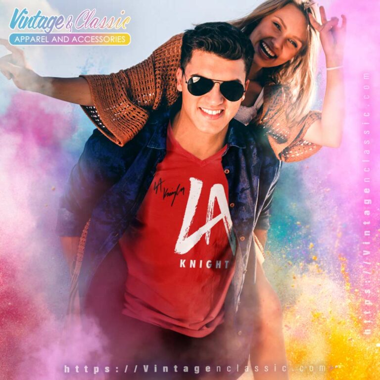 La Knight Shirt Autographed Red La Knight Logo V Neck TShirt La Knight Shirt Autographed Red La Knight Logo V Neck TShirt